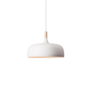 Lustra Suspension Lampe Abat-jour Blanc en Bois
