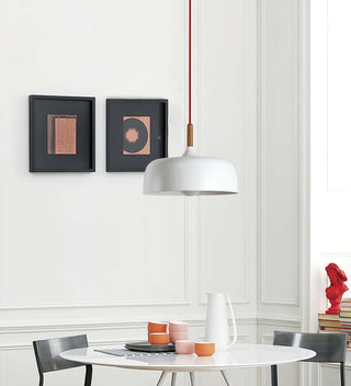Lustra Suspension Lampe Abat-jour Blanc en Bois