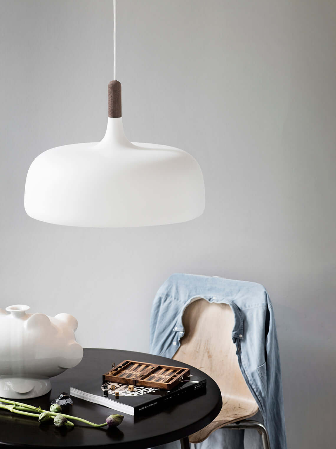 Galio Suspension Lampe Abat-jour Blanc en Bois