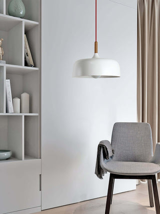 Lustra Suspension Lampe Abat-jour Blanc en Bois