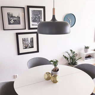Lustra Suspension Lampe Abat-jour Blanc en Bois
