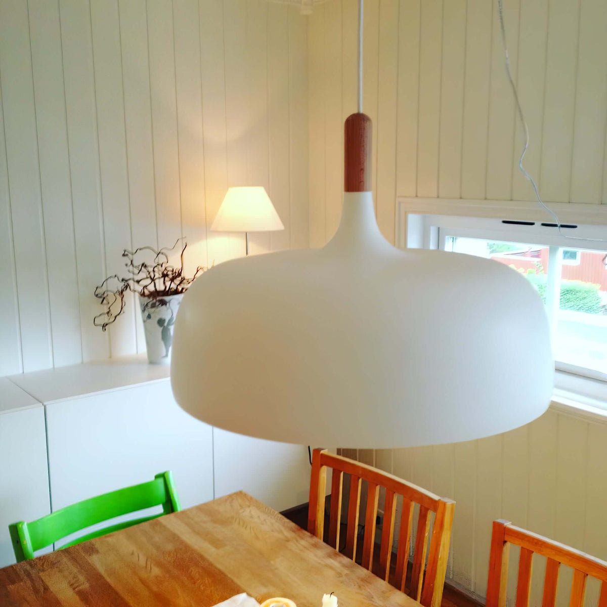Galio Suspension Lampe Abat-jour Blanc en Bois