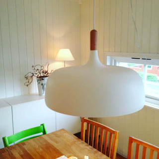 Lustra Suspension Lampe Abat-jour Blanc en Bois