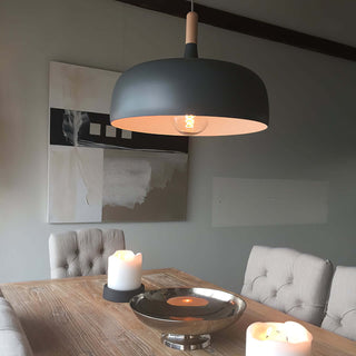 Lustra Suspension Lampe Abat-jour Blanc en Bois