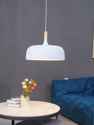 Lustra Suspension Lampe Abat-jour Blanc en Bois