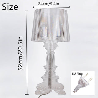 Kristy Lamp de Table Cylindre Moderne, Arcylique, Noir/Transparent, Salon