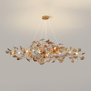 Eurvinen Lustre de luxe en feuille de ginkgo-Luire