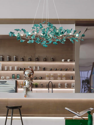 Eurvinen Lustre de luxe en feuille de ginkgo-Luire
