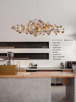 Eurvinen Lustre de luxe en feuille de ginkgo-Luire
