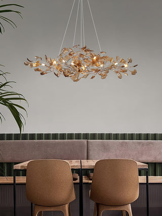 Eurvinen Lustre de luxe en feuille de ginkgo-Luire