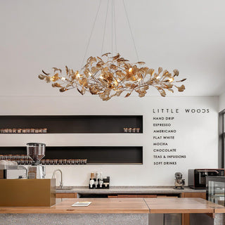 Eurvinen Lustre de luxe en feuille de ginkgo-Luire
