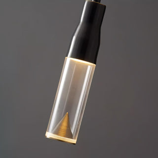 Solara Lampe suspendue en acrylique avec plaque de chapeau chromée moderne