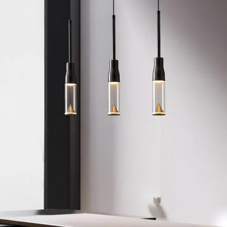Solara Lampe suspendue en acrylique avec plaque de chapeau chromée moderne