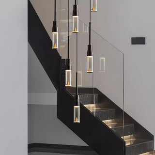 Solara Lampe suspendue en acrylique avec plaque de chapeau chromée moderne