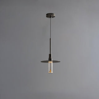Solara Lampe suspendue en acrylique avec plaque de chapeau chromée moderne