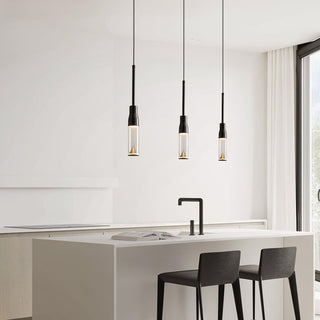 Solara Lampe suspendue en acrylique avec plaque de chapeau chromée moderne