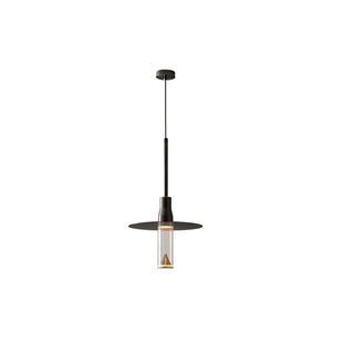 Solara Lampe suspendue en acrylique avec plaque de chapeau chromée moderne