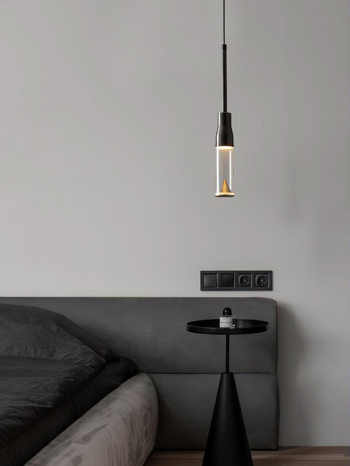 Darelise Lampe suspendue en acrylique avec plaque de chapeau chromée moderne