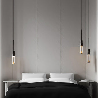 Solara Lampe suspendue en acrylique avec plaque de chapeau chromée moderne