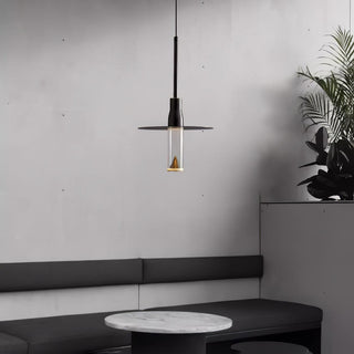 Solara Lampe suspendue en acrylique avec plaque de chapeau chromée moderne