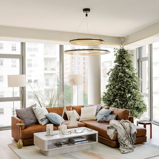 Erveliel Lustre Rond Métal Minimaliste Moderne