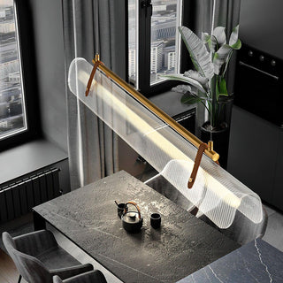 Lustra Suspension Lampe Acrylique Linéaire Moderne pour Salle à Manger