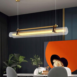 Lustra Suspension Lampe Acrylique Linéaire Moderne pour Salle à Manger