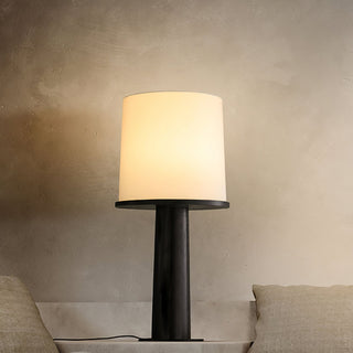 Rinirielle Lampe de Table Contemporaine en Bois Et Tissu