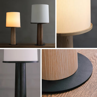 Rinirielle Lampe de Table Contemporaine en Bois Et Tissu