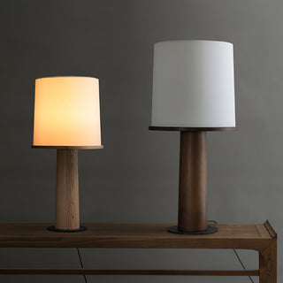 Rinirielle Lampe de Table Contemporaine en Bois Et Tissu
