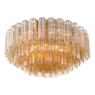 Aurora Plafonnier en Tube de Verre Superposé Ambre-Luire