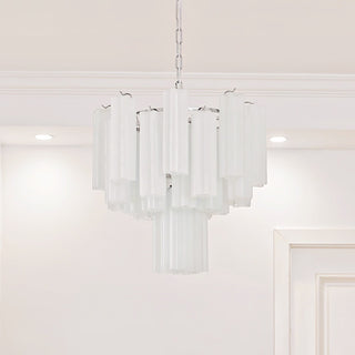 Aurora Lustre Blanc Tubes Superposés