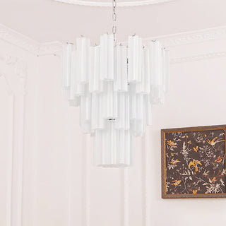 Aurora Lustre Blanc Tubes Superposés