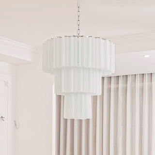 Aurora Lustre Blanc Tubes Superposés