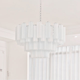 Aurora Lustre Blanc Tubes Superposés