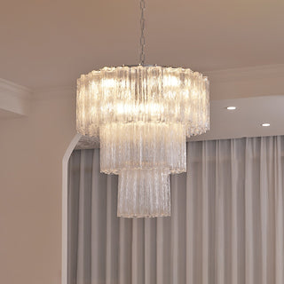Aurora Lustre Blanc Tubes Superposés