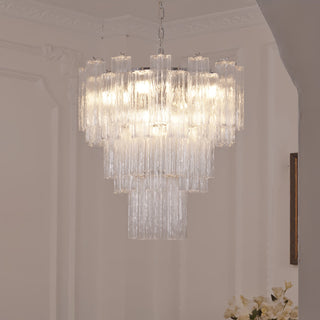 Aurora Lustre Blanc Tubes Superposés
