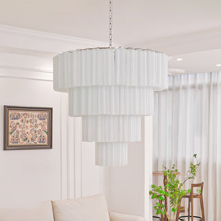 Aurora Lustre Blanc Tubes Superposés