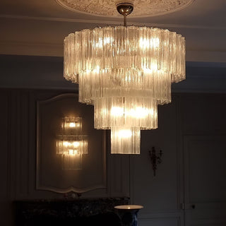Aurora Lustre Blanc Tubes Superposés