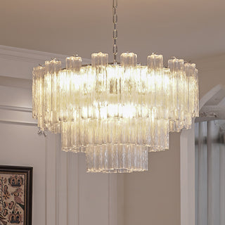 Aurora Lustre Blanc Tubes Superposés