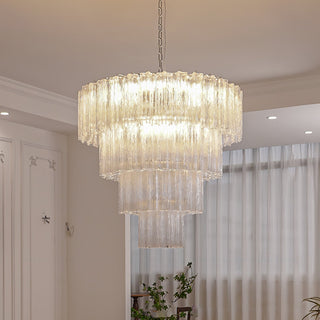 Aurora Lustre Blanc Tubes Superposés