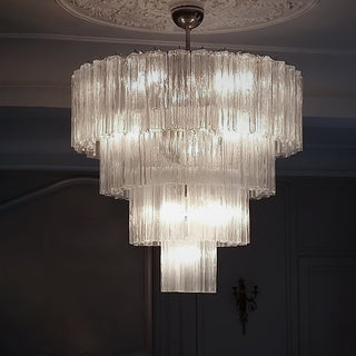 Aurora Lustre Blanc Tubes Superposés