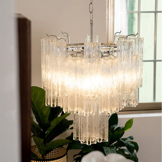 Aurora Lustre Blanc Tubes Superposés