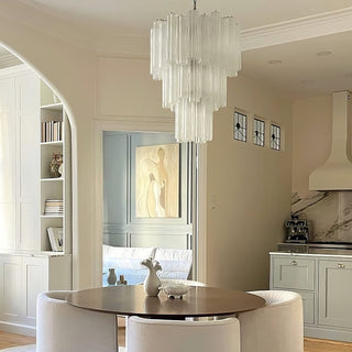 Aurora Lustre Blanc Tubes Superposés