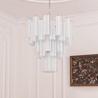 Aurora Lustre Blanc Tubes Superposés