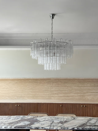 Aurora Lustre Blanc Tubes Superposés