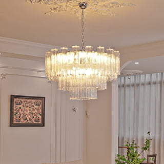 Aurora Lustre Blanc Tubes Superposés