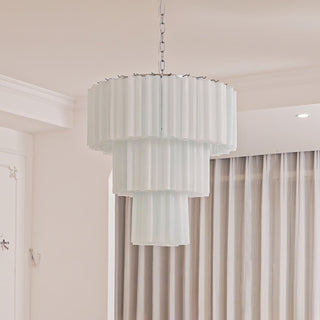 Aurora Lustre Blanc Tubes Superposés