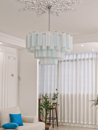 Aurora Lustre Blanc Tubes Superposés