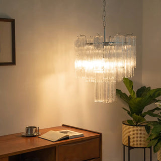 Aurora Lustre Blanc Tubes Superposés